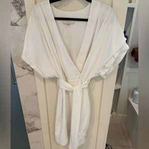 Elegant White Wrap dress